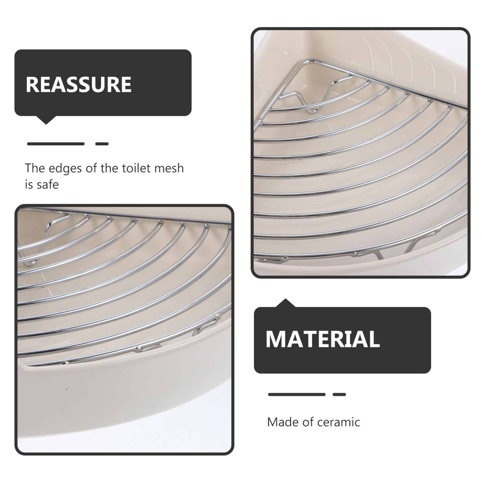 CRAFTHROU Lettiera Triangolare in Materiale Ceramico Bianco per Conigli e Criceti, Resistente alla Ruggine e Facile da Pulire, per Cucina e Bagno