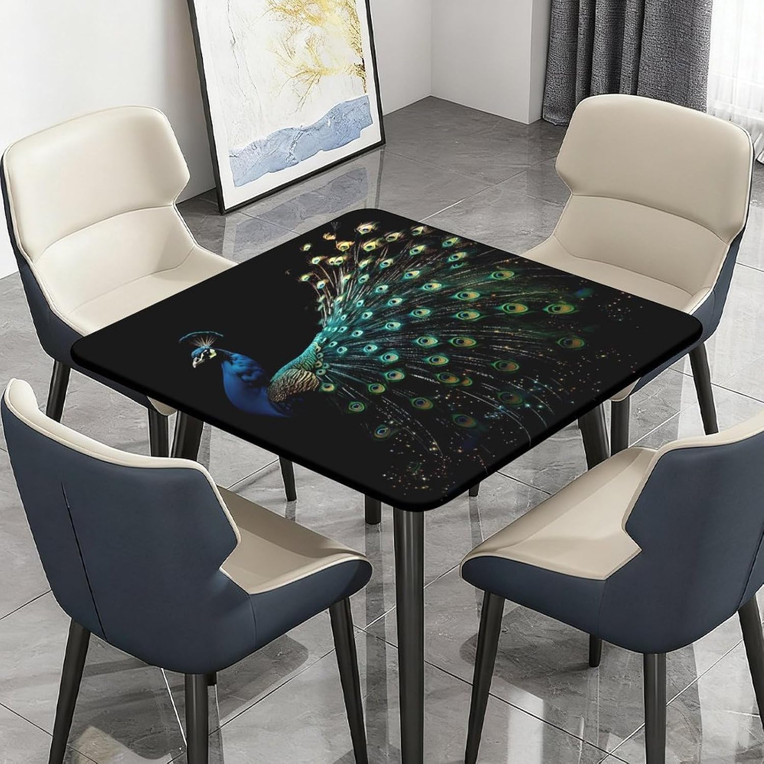 Peacock Square Tablecloth Print Table Cloths Table Cover Wedding Party Holiday Decor