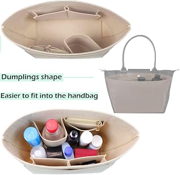 Le Pliage Neo (Büyük) Çanta Düzenleyici için Çanta Düzenleyici Ekleme Parçası - Premium Keçe Düzenleyici, Bej, Large