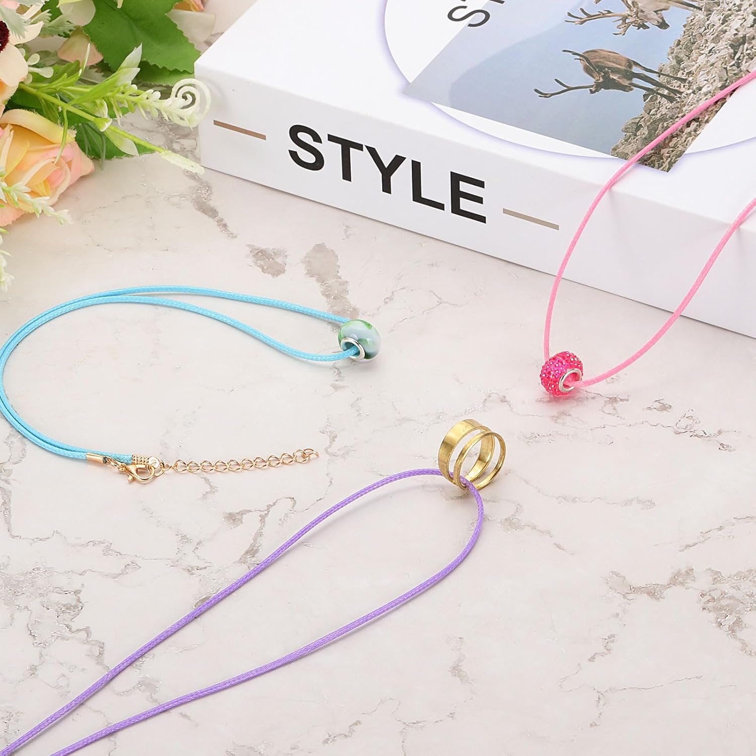 HARFINGTON 20pcs Waxed Necklace Cord Bulk, 18 Inches and 2mm Dia Necklace String Rope with Clasp for Pendants, Bracelets, Necklaces, Jewelry Making Beading Supplies,Dark Beige - Image 5