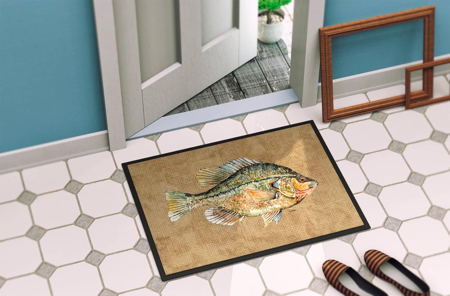 Caroline's Treasures 8808MAT Croppie Doormat 18x27 Front Door Mat Indoor Outdoor Rugs for Entryway, Non Slip Washable Low Pile, 18H X 27W