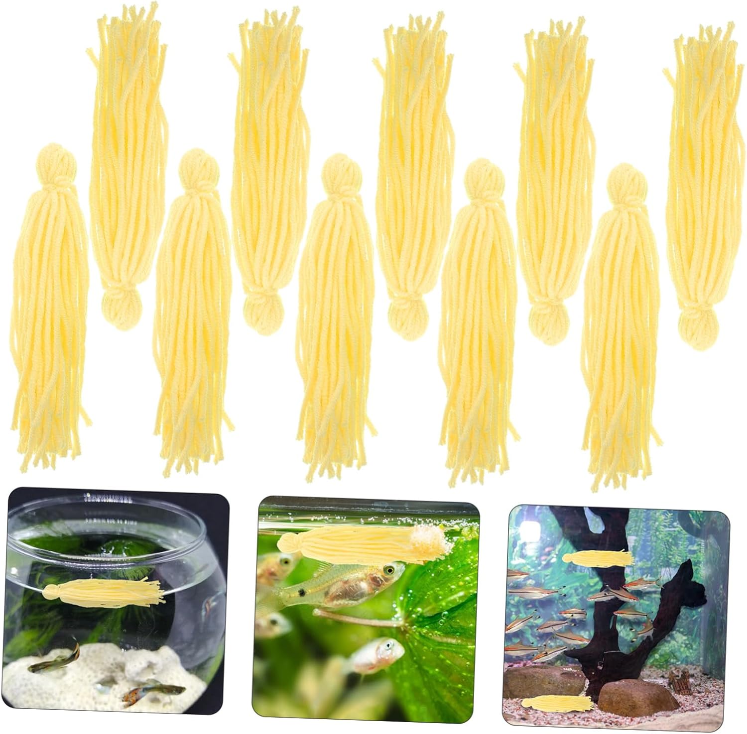 Garneck 10pcs Fish Spawning Mops for Fish Breeding and Egg Laying Floating Mops for Shrimp for Natural Habitat and Attachment