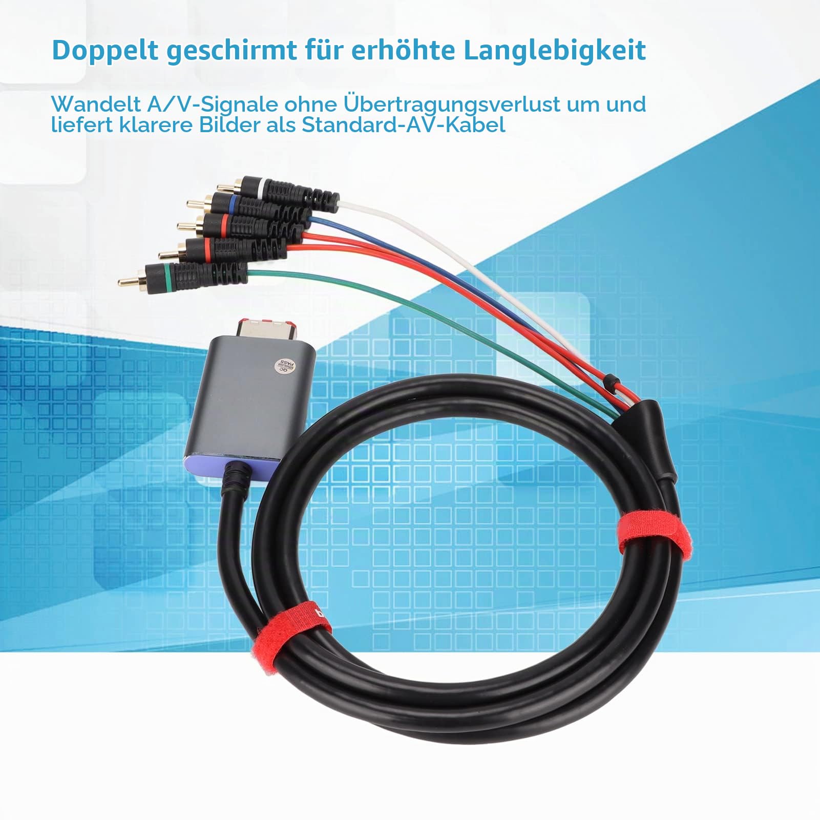 VBESTLIFE Component-Kabel für, Doppelt Geschirmter Digitaler AV-Ausgang Component 5RCA YPbPr-Kabel für, 1,8 M 5,9 Ft