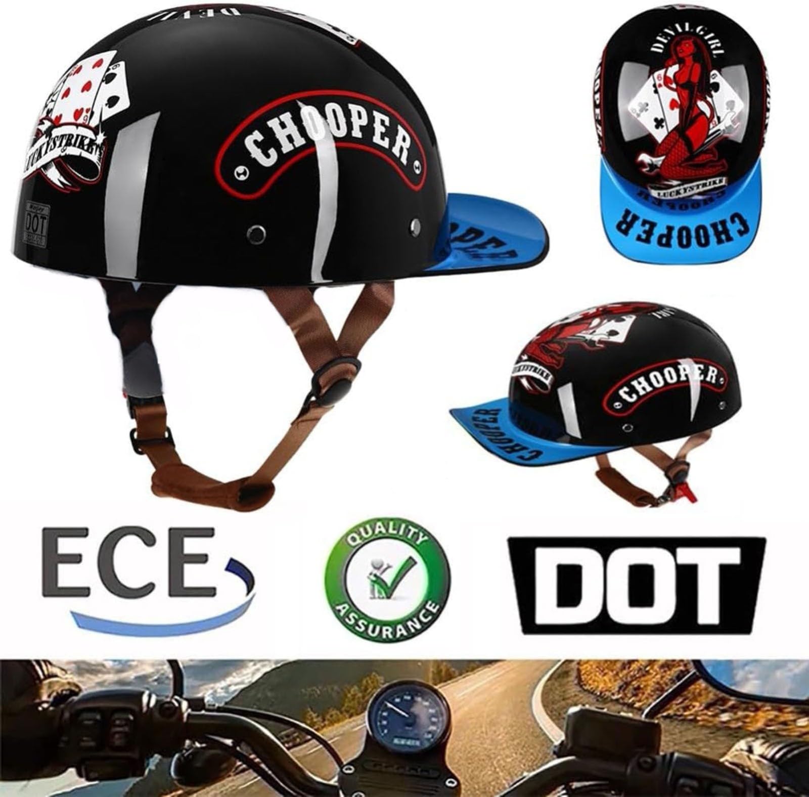 Casque De Moto Rétro Dot/ECE Homologué Demi-Casque, Casquette De Baseball Confortable Et Respirante, pour Scooter Cyclomoteur Hommes Et Femmes Street Cruiser Jet Style Casque