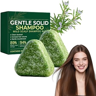 Rosemary & Amino Acids Strengthening Solid Shampoo Bar, Korean Scalp Revival Bar, Rosemary Hair Growth Shampoo Soap for Thinner and Fine Hair, Clarifying Scalp Cleanse Volumize (2 pieces)