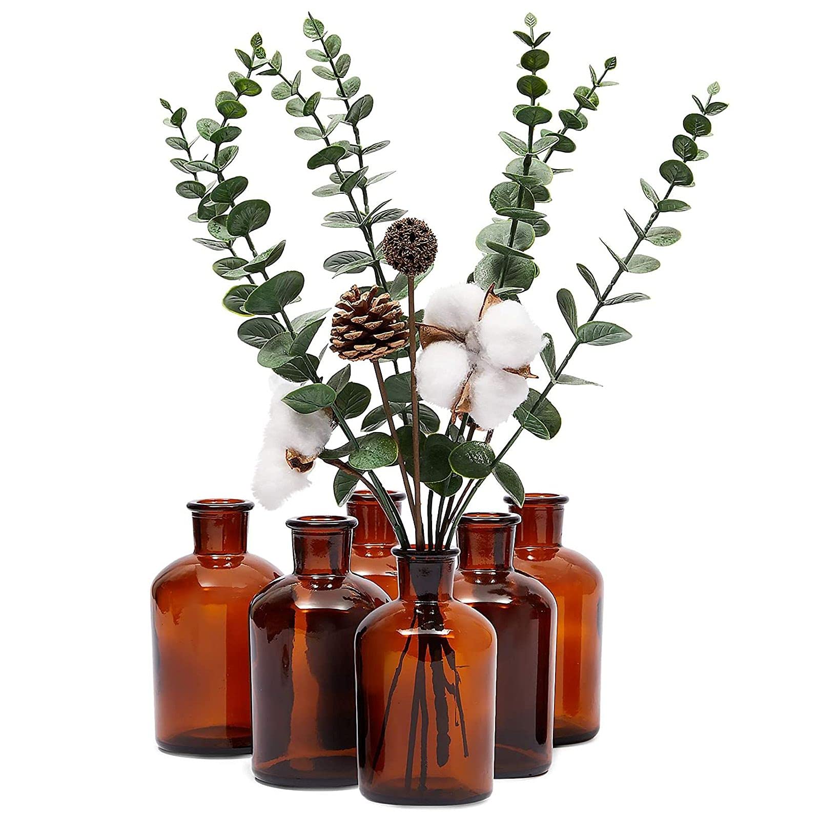 Farmlyn Creek 6-Pack Small Amber Glass Vases