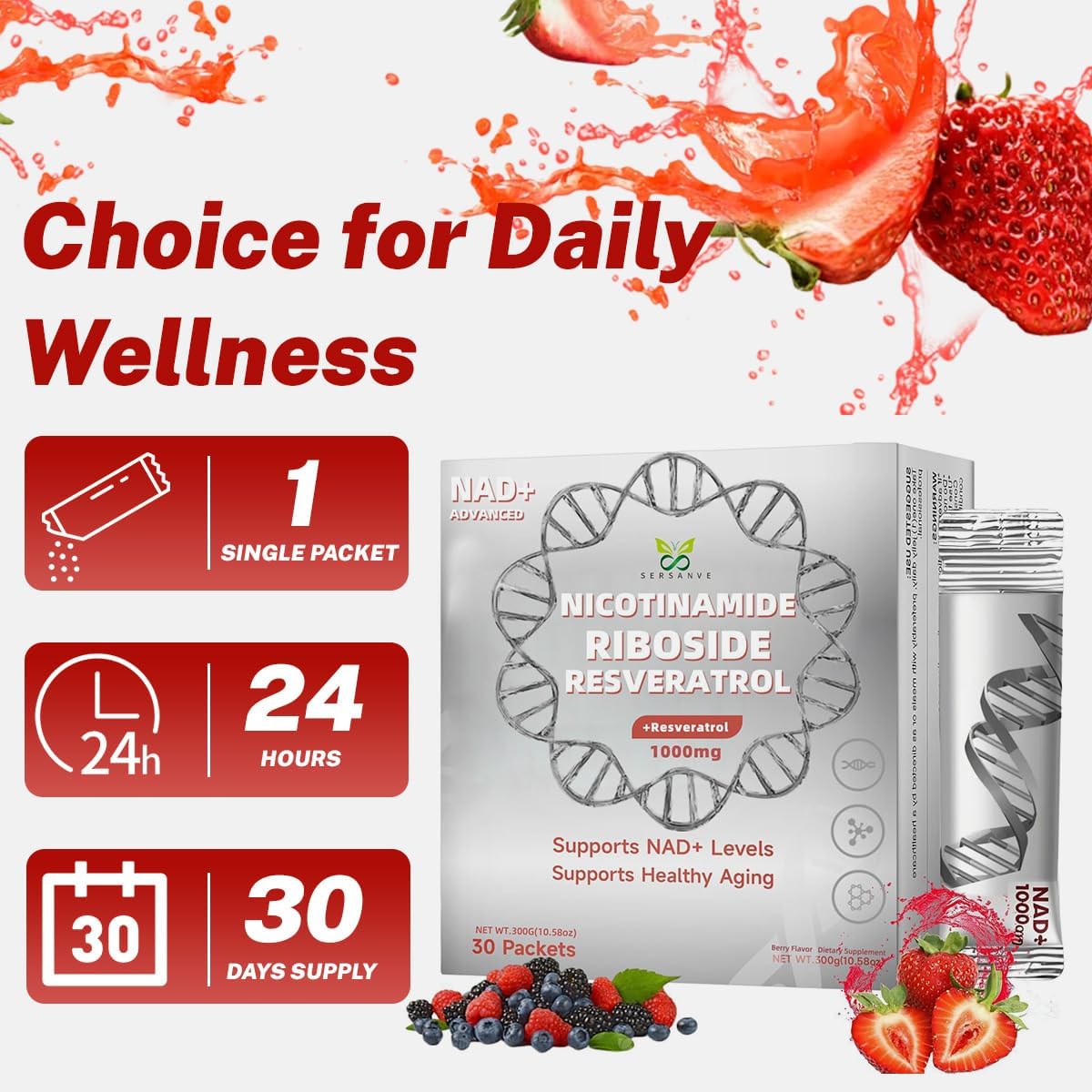 1000mg Liquid Supplement with Nicotinamide Riboside & Resveratrol | Advanced Formula Support for Boosts Cellular Energy, Metabolism & Healthy Aging, 30 Packets - Image 7