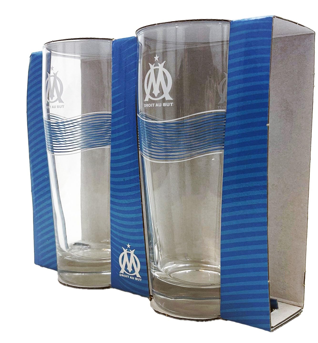 OLYMPIQUE DE MARSEILLE 2 bicchieri da birra da 34 cl OM collezione ufficiale