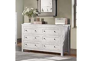 AMERLIFE 6 Drawers Dresser – White Bedroom Furniture