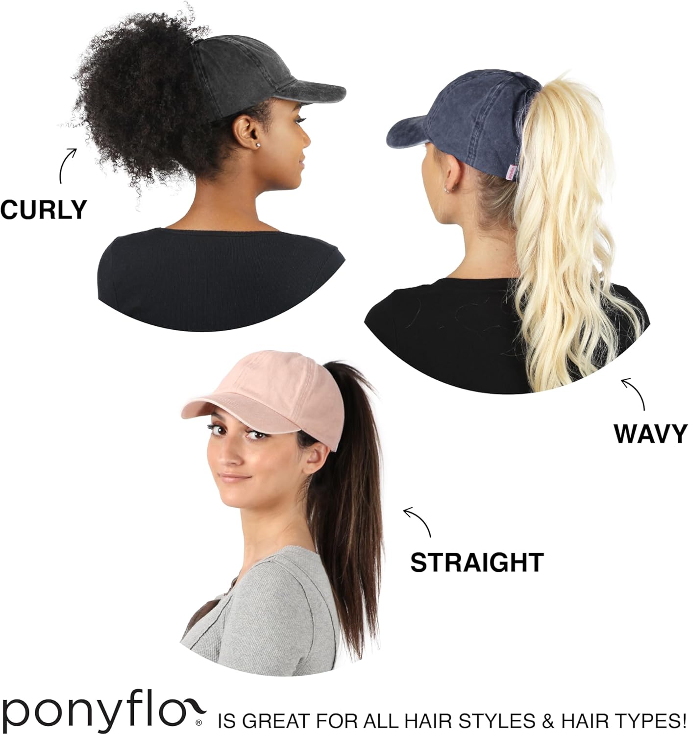 Ponyflo Cotton Ponytail Hat Patented - Ponytail Caps for Women Designed for All Hair Types - Image 6