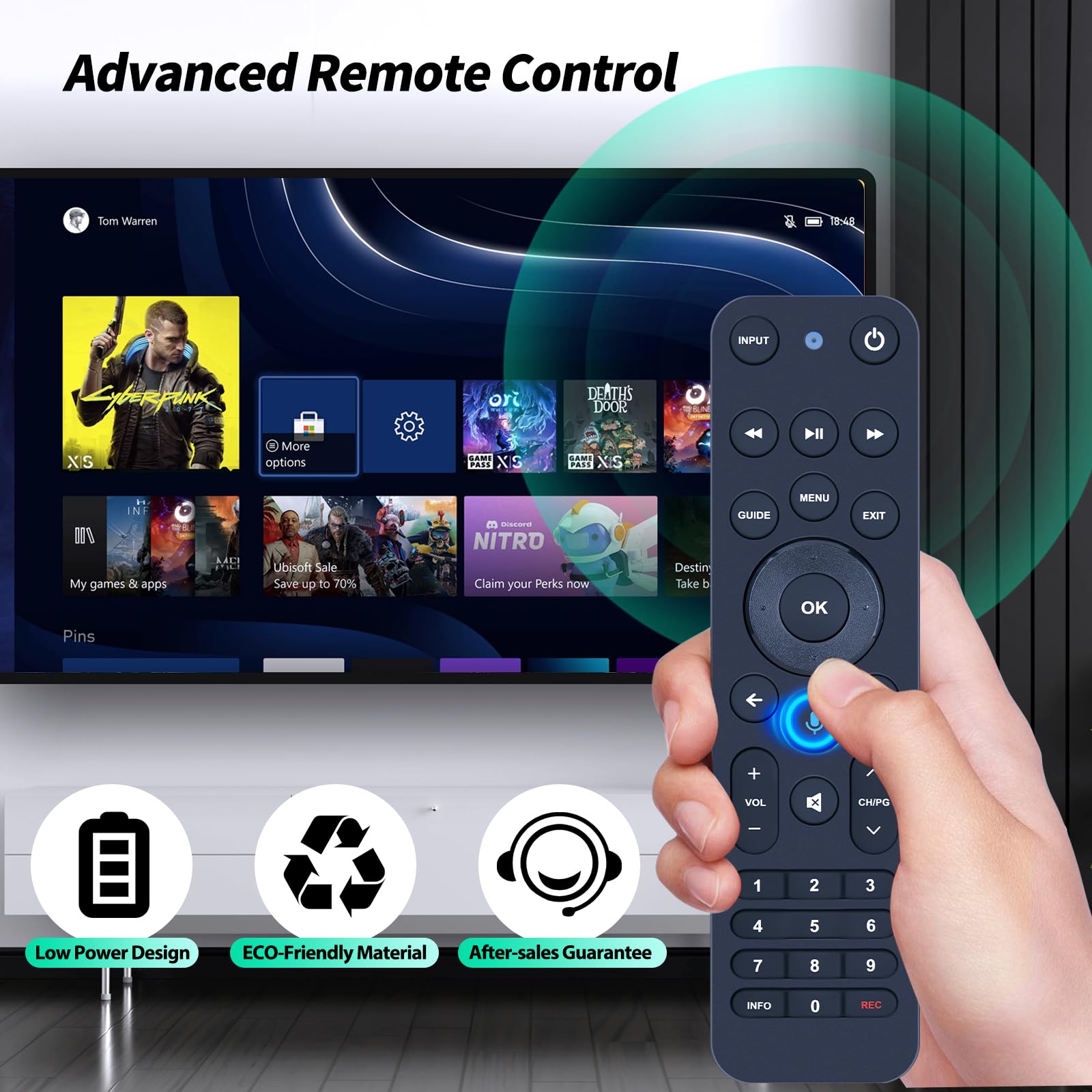 Mando a distancia de repuesto de voz para Verizon FiOS TV todo en uno, compatible con MG3-R32140B y VRC4100 BLE