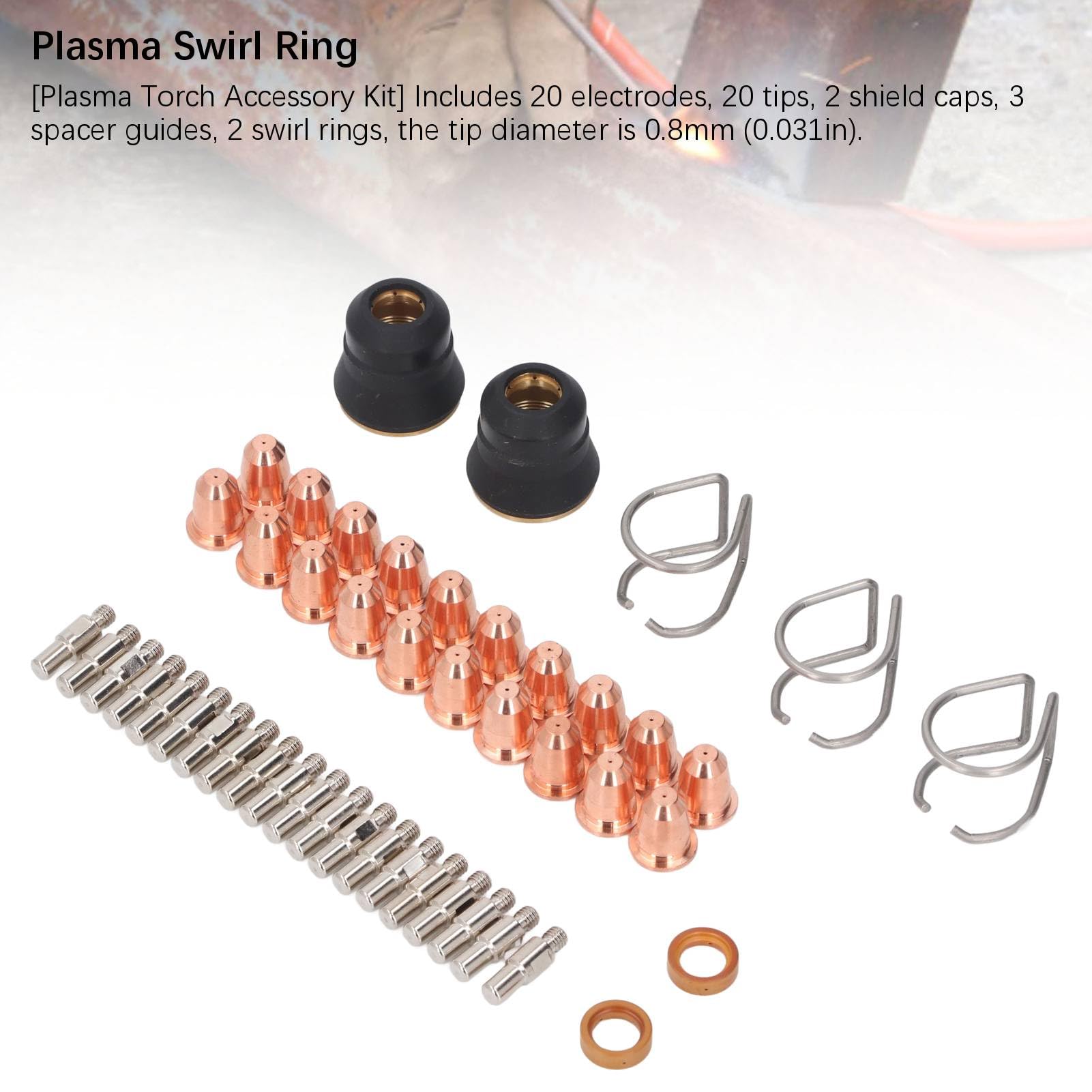 Generic Kit Completo de Accesorios para Antorcha para el Corte por, 47 Piezas con Puntas de Boquilla, Tapas Protectoras y Anillos Giratorios para Proyectos Domésticos
