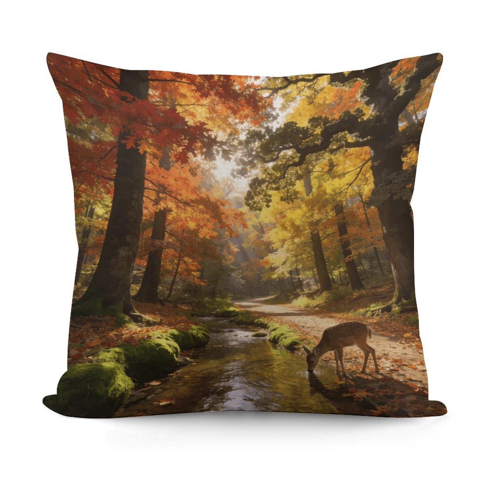 VstaDank Beautiful Natural Scenery Pillow Covers Soft Plush Decorative Square Pillow Cover Modern Breathable Pillowcases Pillowcase with Invisible Zipper 18x18 Inches for Sofa Living Room
