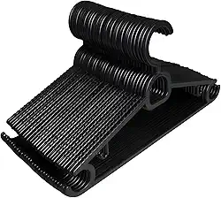 Kit 20 Cabides Adulto Preto Antideslizante Reforçado | Cabide Resistente Para Roupas Pesadas Calças Camisetas | Contém Porta Gravata, Cinto e Lenço,Camisas, Ternos Gancho para Vestido | CSCABIDES