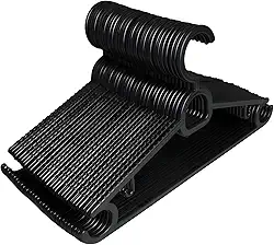 Kit 20 Cabides Adulto Preto Antideslizante Reforçado | Cabide Resistente Para Roupas Pesadas Calças Camisetas | Contém Porta Gravata, Cinto e Lenço,Camisas, Ternos Gancho para Vestido | CSCABIDES