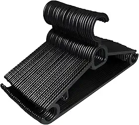 Kit 20 Cabides Adulto Preto Antideslizante Reforçado | Cabide Resistente Para Roupas Pesadas Calças Camisetas | Contém Porta Gravata, Cinto e Lenço,Camisas, Ternos Gancho para Vestido | CSCABIDES