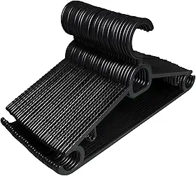 Kit 20 Cabides Adulto Preto Antideslizante Reforçado | Cabide Resistente Para Roupas Pesadas Calças Camisetas | Contém Porta Gravata, Cinto e Lenço,Camisas, Ternos Gancho para Vestido | CSCABIDES