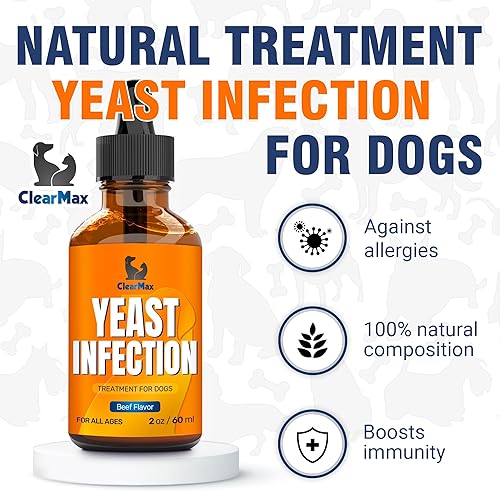 Miniatura 2 de Tratamiento de infección por levaduras para perros y cachorros Suplemento natural para la infección por levaduras de oído de perro Alergias y
