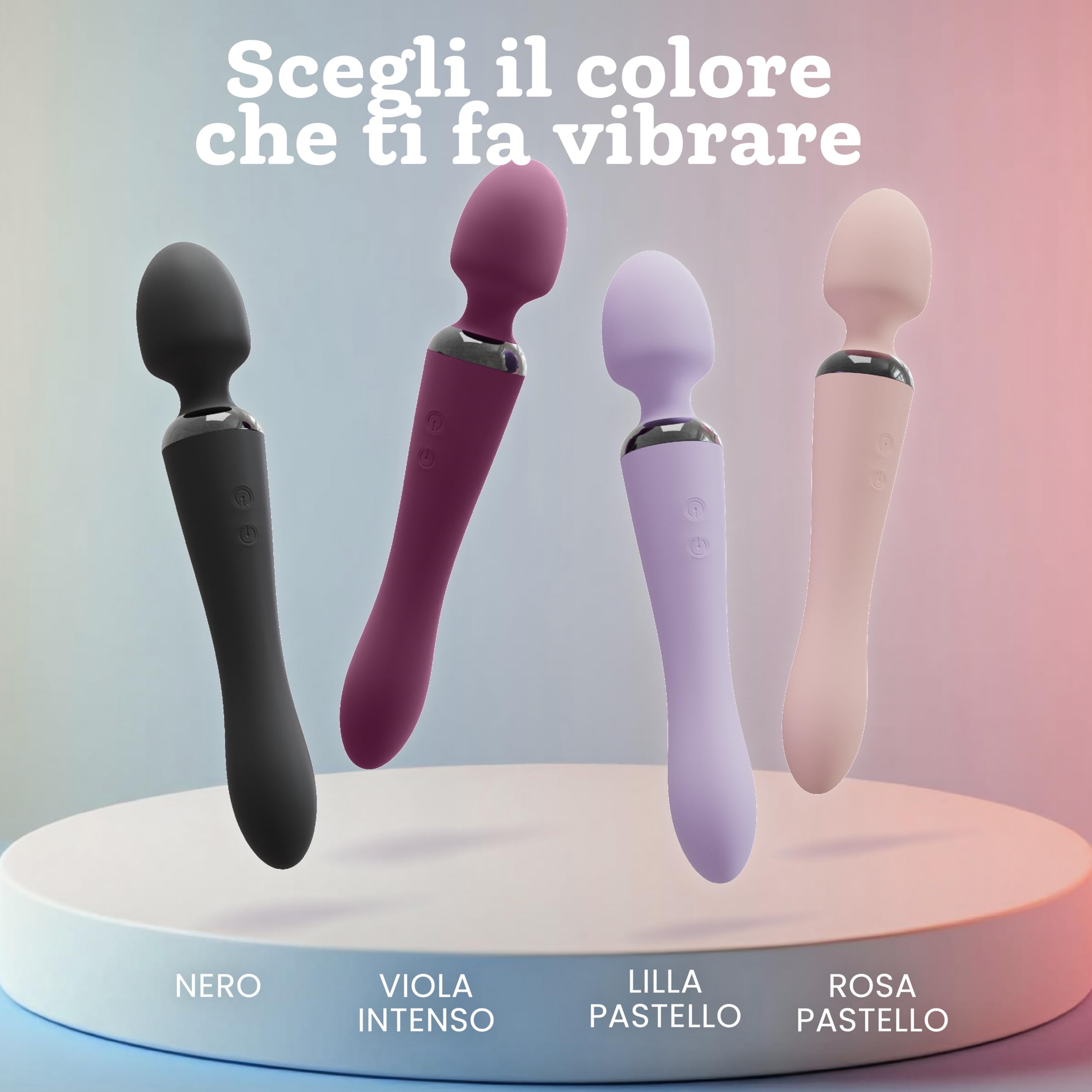 Vibratore Doppio di Oliver James – Wand Massaggiante e Dildo Vibrante con 10 Modalità di Piacere, in Silicone Resistente all’Acqua, Giocattoli Sessuali per Coppie e Donne (Nero)