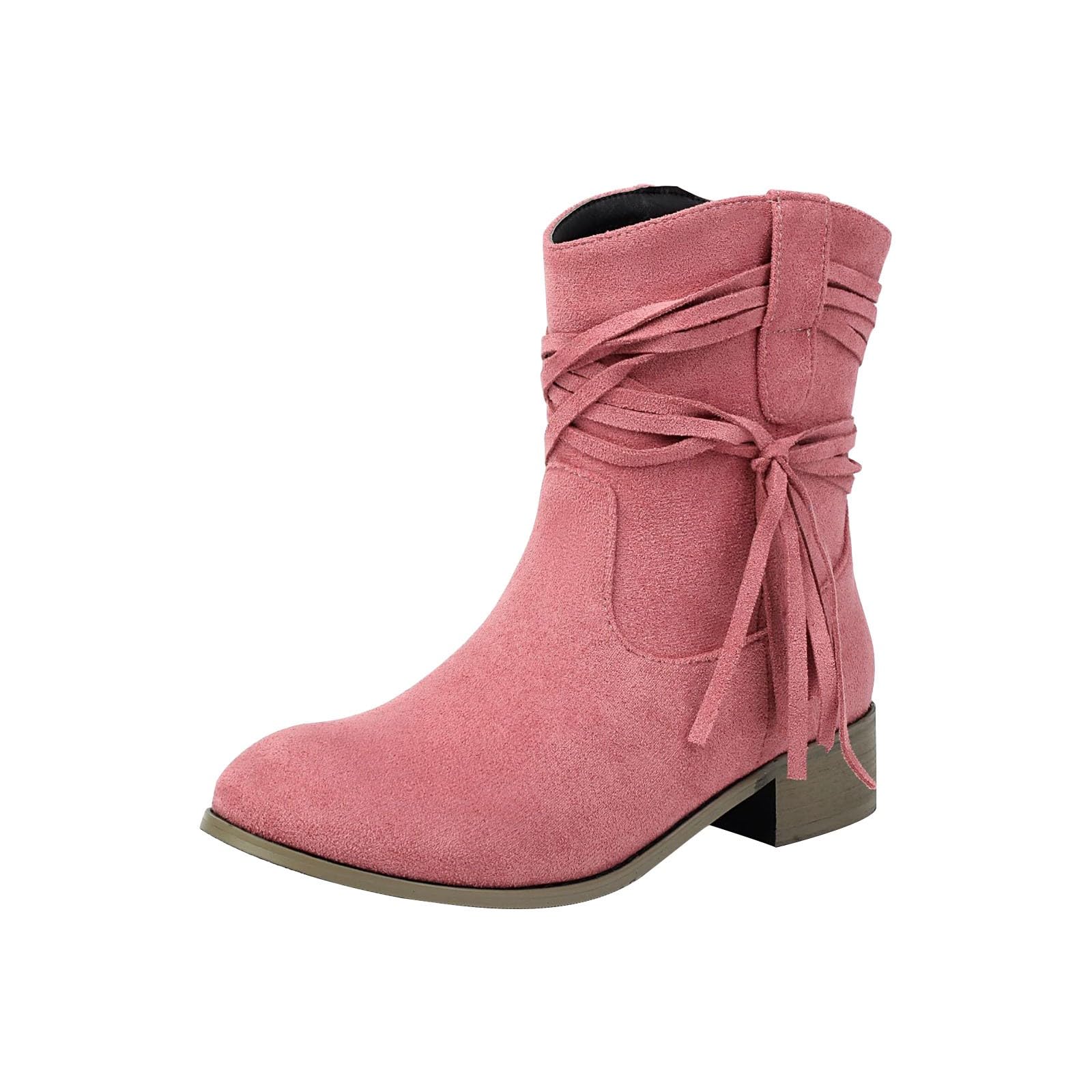 HOOUDO Stivali Donna Invernali, Stivali Texani Donna Cowboy Western Scarpe Camperos Etnici Texani Estivi retrò Eleganti con Zip Stivaletti