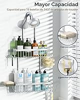 Vista 3 de YASONIC Organizador de Ducha Colgante, Organizador de Ducha Antióxido Colgante, Estantes de Ducha de Aluminio para Interior de Ducha con Ganchos