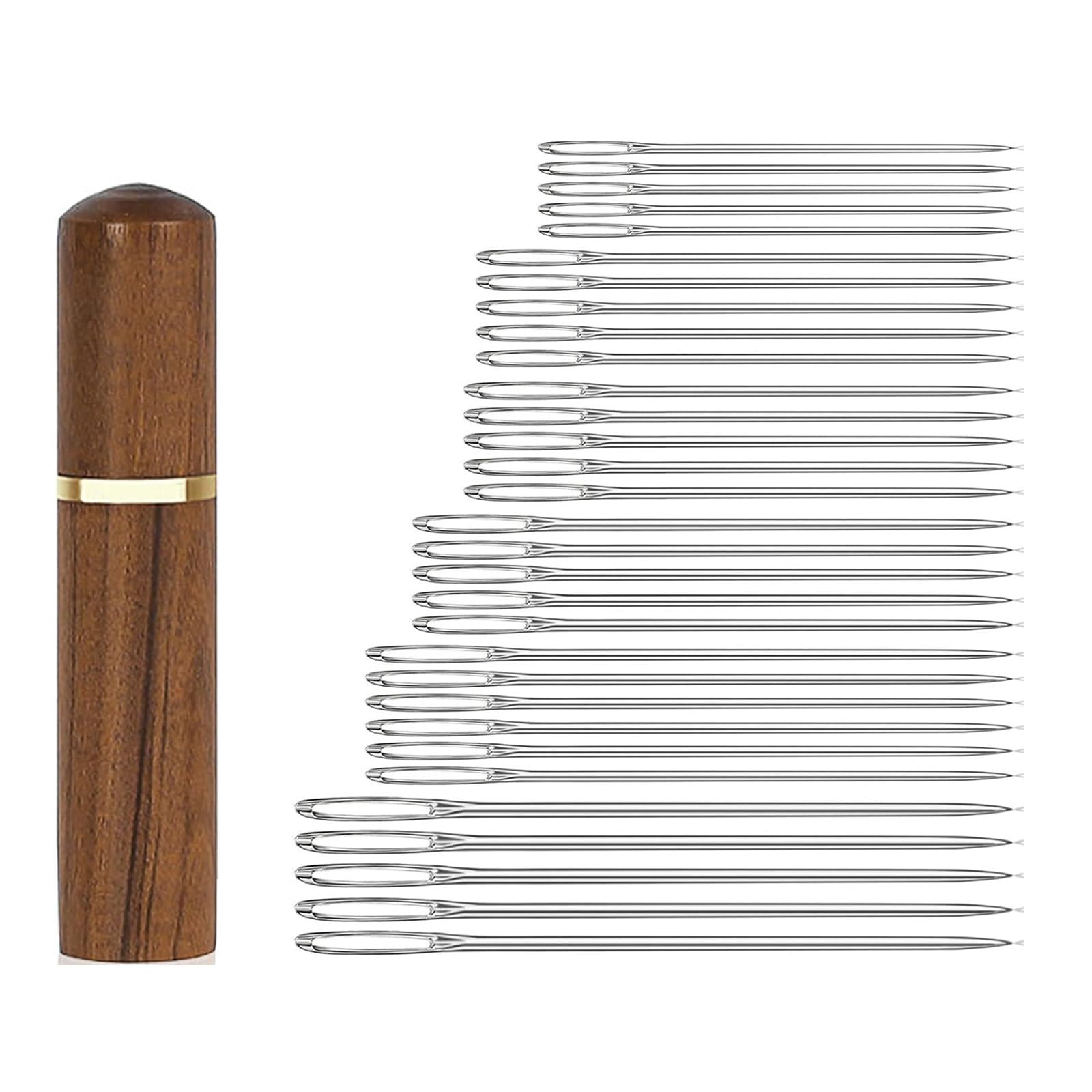 Buxuaaaa 30 Pcs Multifunctional Stitching Needle Sewing Needle Large Eye Embroidery Easy to Thread for Craft Project