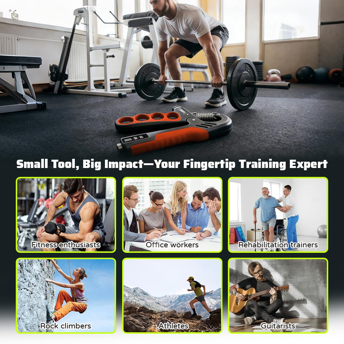 Allenatore per l'Avambraccio con 2 Trainer per Dita Allenatore per la Forza di Presa da 5-100 kg Trainer per Allenare Le Mani Rinforzo per l'Avambraccio Hand Grip per Allenamento per Le Mani