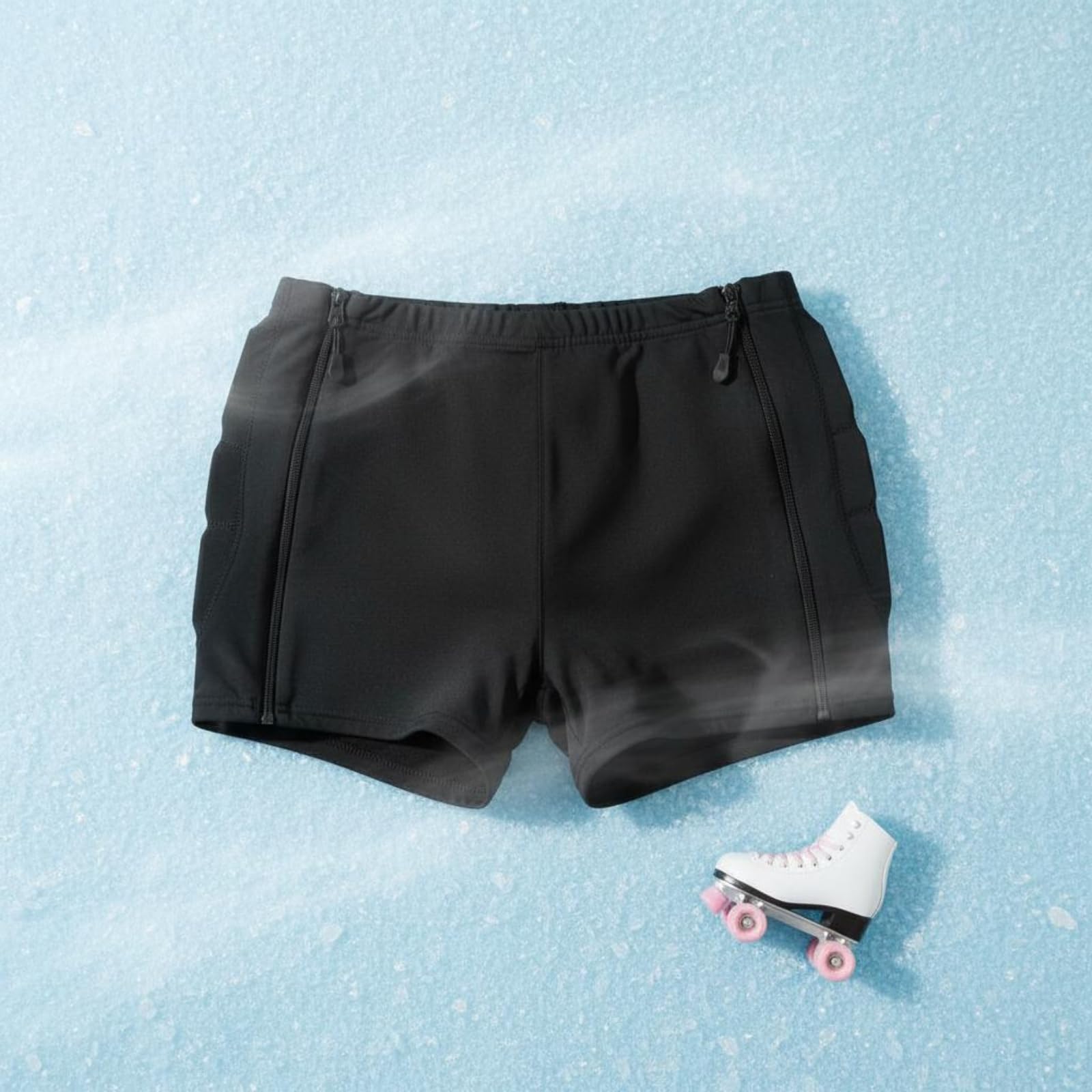 harayaa Pantaloni Protettivi Bambini da Skate con Assorbente Integrato con Chiusura Frontale E Cerniere Laterali per Cadute