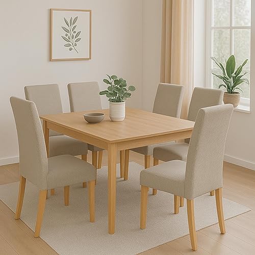 Miniatura 4 de Aertiavty Juego de 6 fundas para sillas de comedor, fundas para sillas de cocina, fundas para sillas de comedor, fundas para sillas Parsons, color