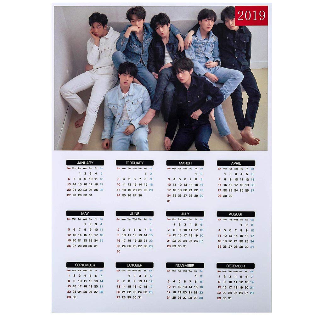 Christ For Givek Kpop BTS Bangtan Boys Love Yourself Black Pink 2019-2020 Official Photo Desk Calendar for A.R.M.Y Fans H08