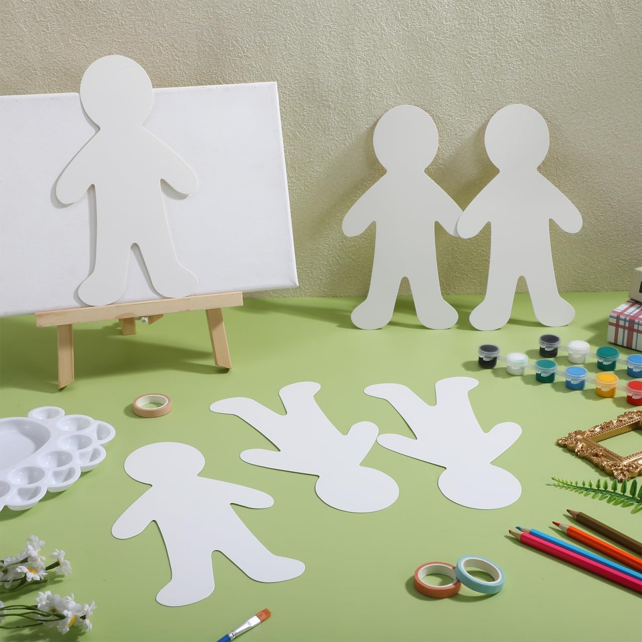 NUOBESTY 20Pcs Blank People Cutouts Handmade Cardboard Human Person Cutouts for Kids DIY Craft Painting Supplies Art Project Classroom Decorations 9X5 Inch