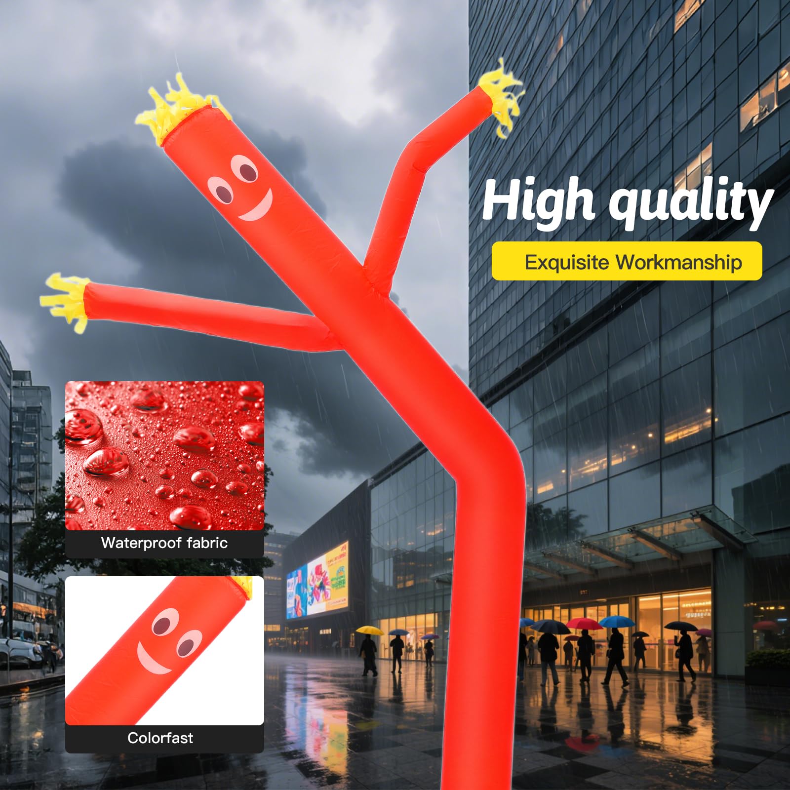 6 m großer Sky Air Puppet Dancer Aufblasbarer Winkerohr Mann Aufsatz - Wacky Waving Dancing Tube Guy für Business Promotion Stand Out Werbung - Nur Tänzer - Kein Gebläse (Rot)