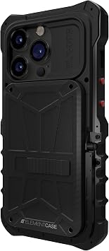 Element Case Black Ops for iPhone 14 Plus/14 Pro Max 6.7" - Aggressively Rugged, Tactical, and Shockproof, MagSafe Compatible case with Wallet/Card Holder and Mechanical Built-in Kickstand - Black