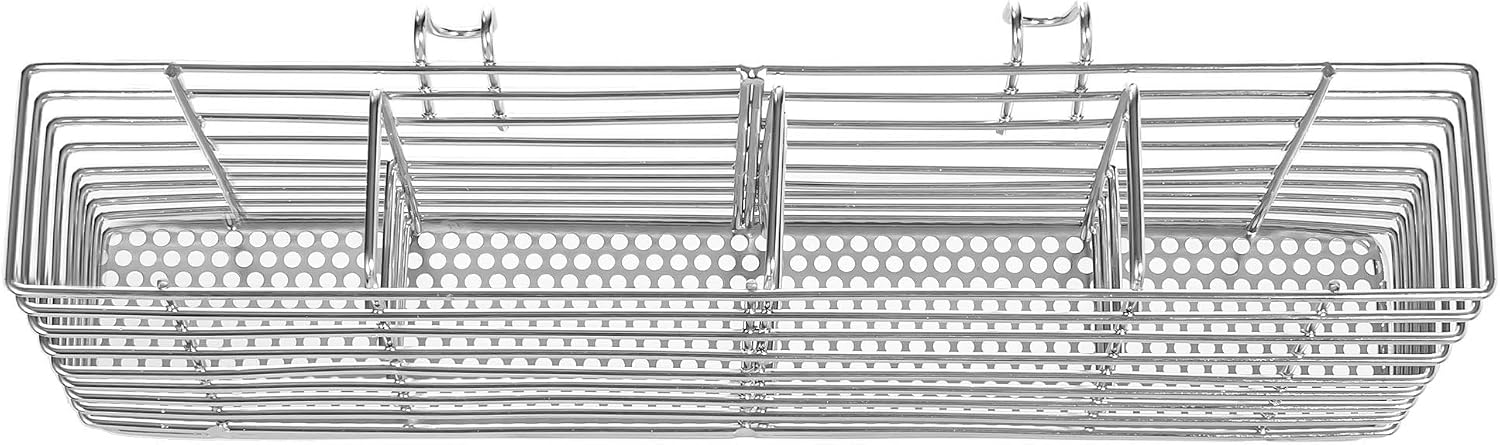 Slideep Stainless Steel Cutlery Utensil Holder Silverware Organizer with Hooks removable Drying Rack Silverware Holder Utensil Cutlery Basket Kitchen Dish Drainer Dish Drying Rack image 3