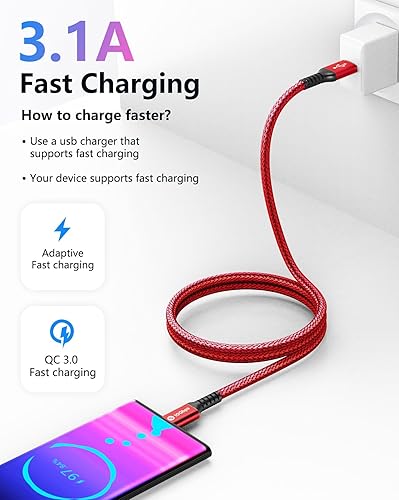 Miniatura 4 de Fannoday Cable USB C a USB A de 3.1 A de carga rápida de 3 pies, cable de carga USB tipo C compatible con Samsung Galaxy S23 S22 Ultra Note 20,