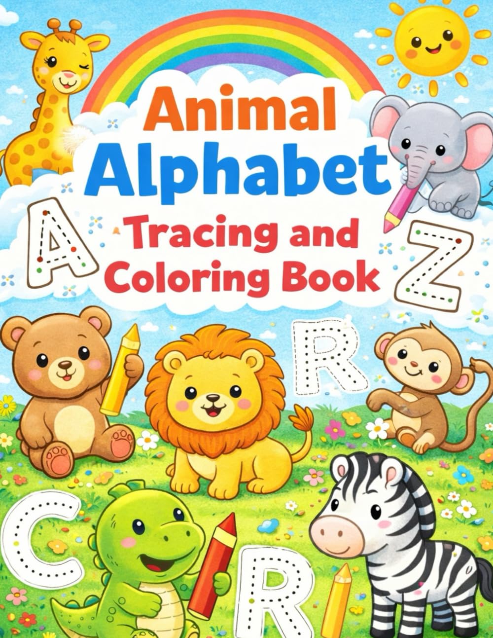 Animal Alphabet Tracing and Coloring Book: Alphabet Tracing and Coloring Pages for Toddlers & Preschoolers | Fun Animal Learning Book for Kids Ages 3–6