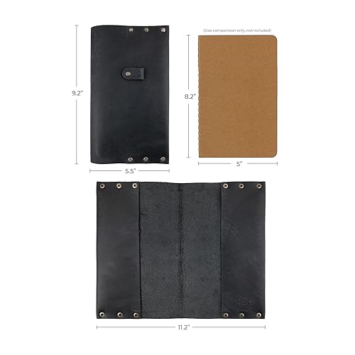 Miniatura 6 de Ocultar y beber, Cuero remachado cubierta del diario Moleskine (5 x 8.25 in.) (Cuaderno no incluido), funda Cahier, funda, estilo vintage, hecho a