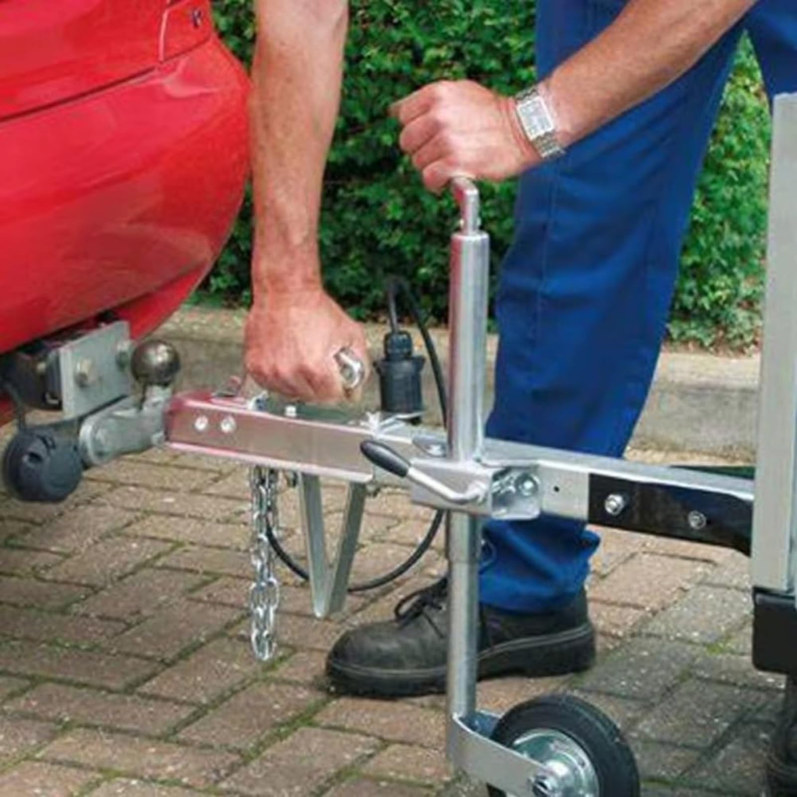 Koło podporowe przyczepy - przyczepa kempingowa z kołem, motoryzowana do przyczepy RV Motor Mover, regulowana wysokość 20 cm, uniwersalne akcesoria Auti-Rust do przyczep