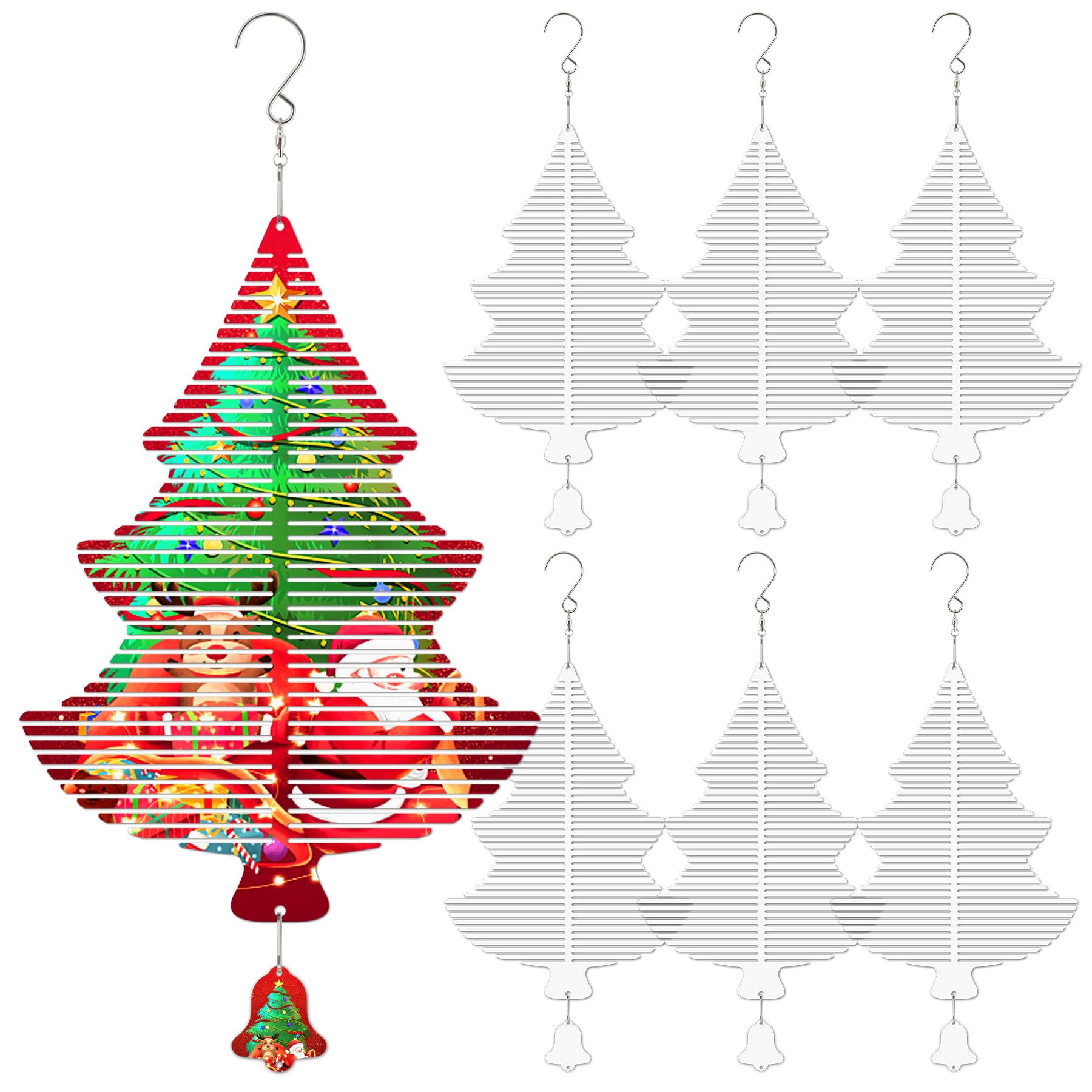 Sublimation Wind Spinner Blanks, 6 Pack 10 Inch 3D Aluminum Metal Hanging Wind Spinner Bulk for Garden Yard Outdoor, Window Porch Decoration for Heat Press Transfer DIY