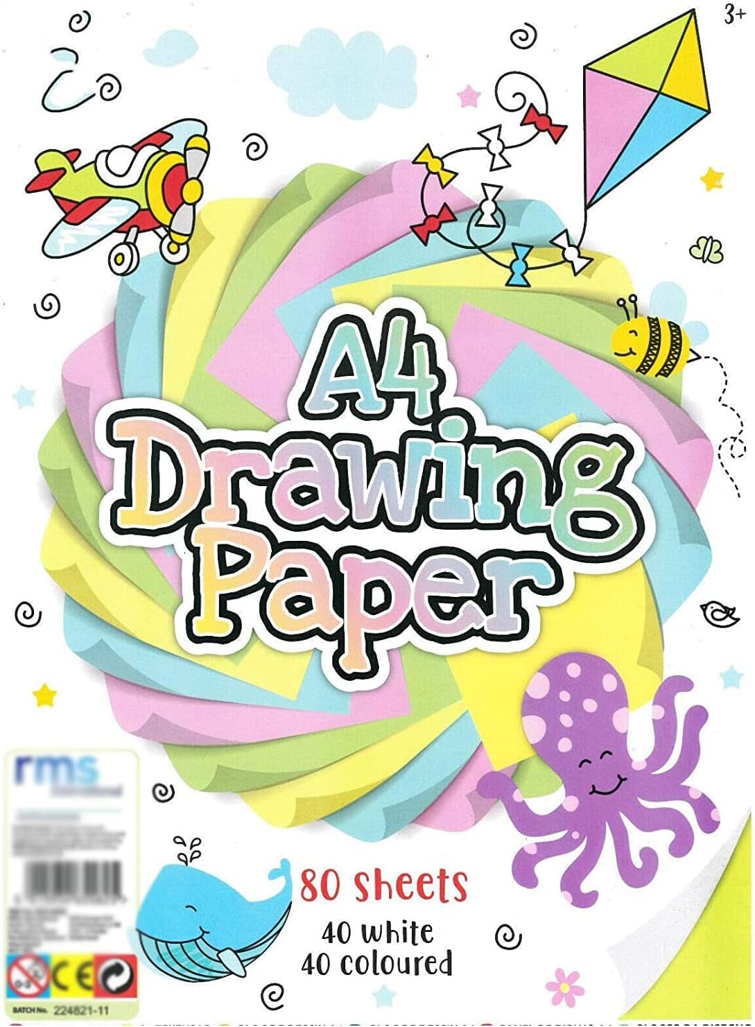 Coloured Paper Drawing Pad Sheet (Pack of 80 Sheets) Plain Paper Sketch
