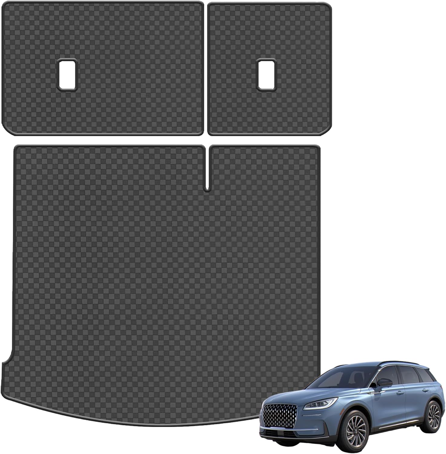 Cargo Liner & Backrest Mat Fit for 2020-2026 Lincoln Corsair - Leather Trunk Mat Back Seat Cover Protector - All Weather Protection PU Leather Cargo Mats and Backrest Mat Corsair Accessories