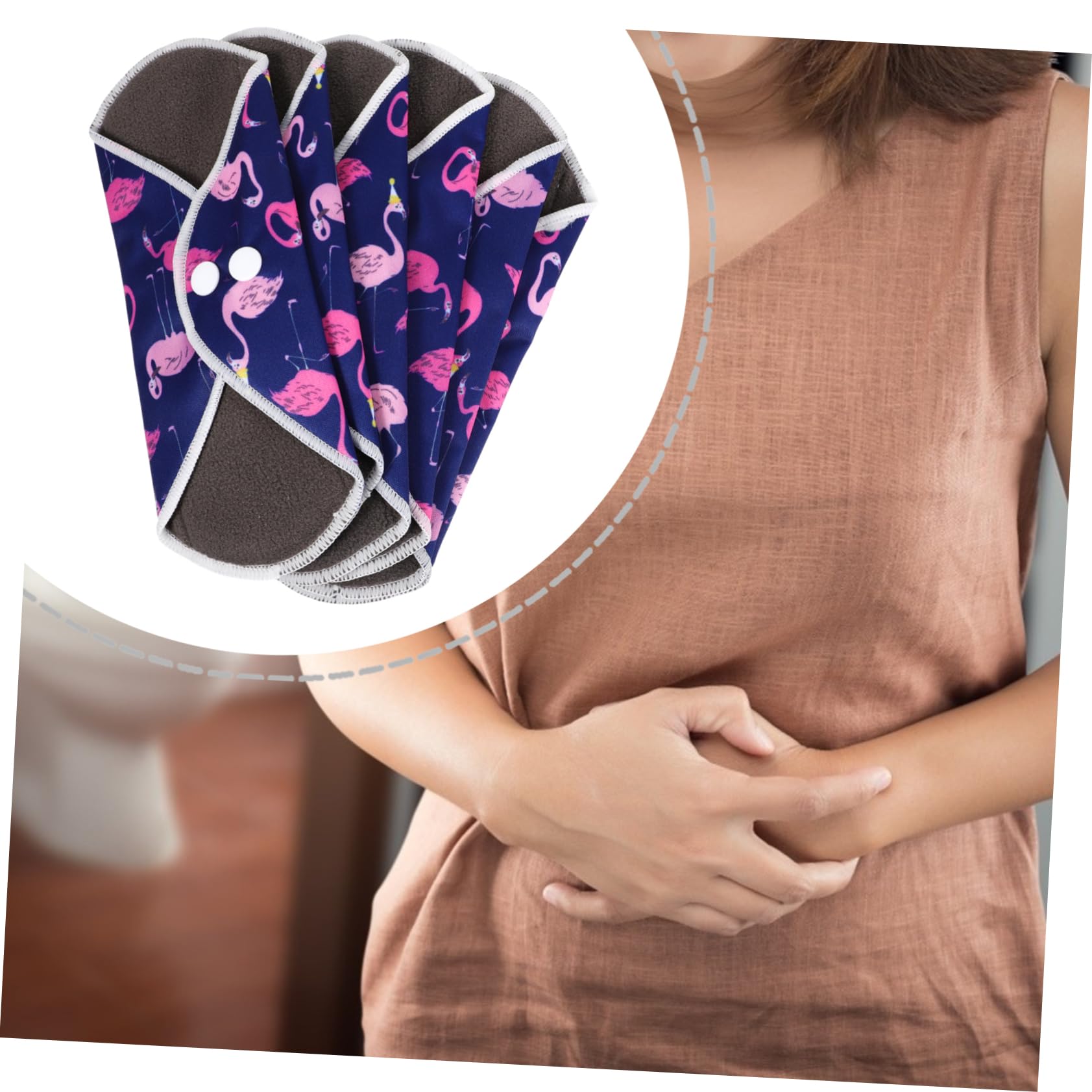 minkissy 2 Juegos sanitaria repetible compresas compresa de compresa menstrual de tela paño reutilizable servilletas sanitarias toallitas intimas