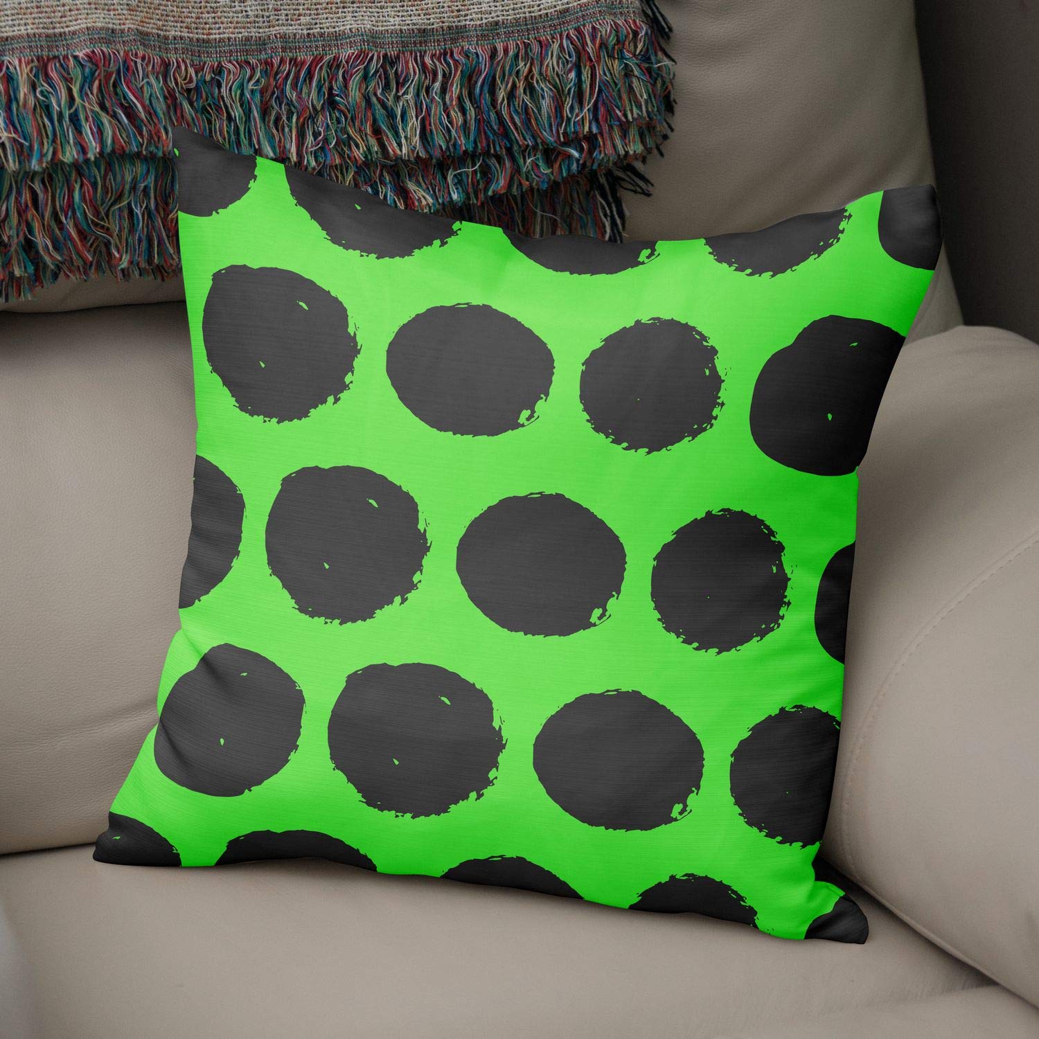 Taie d'oreiller vert fluo BonaMaison pour décoration de salon et canapé tendance