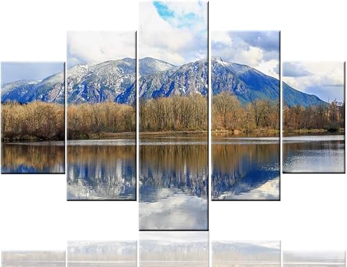 Vista 37 de Paisaje de 5 piezas pintura sobre lienzo