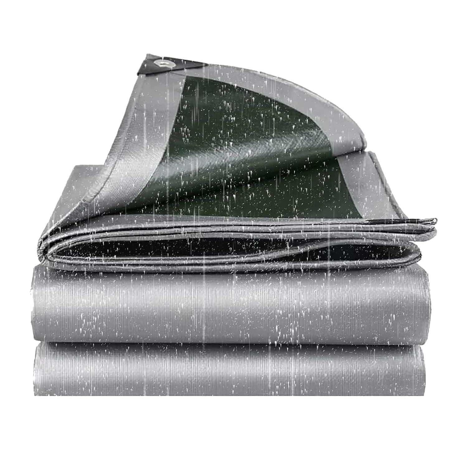 Ffsaacol A Tarps Heavy Duty Waterproof, Tarps Outdoor With Grommets Nd Reinforced Edges, Canvas Tarpaulin For Camping, Tent, Boat, Rv, Car 3X4m/10X13ft