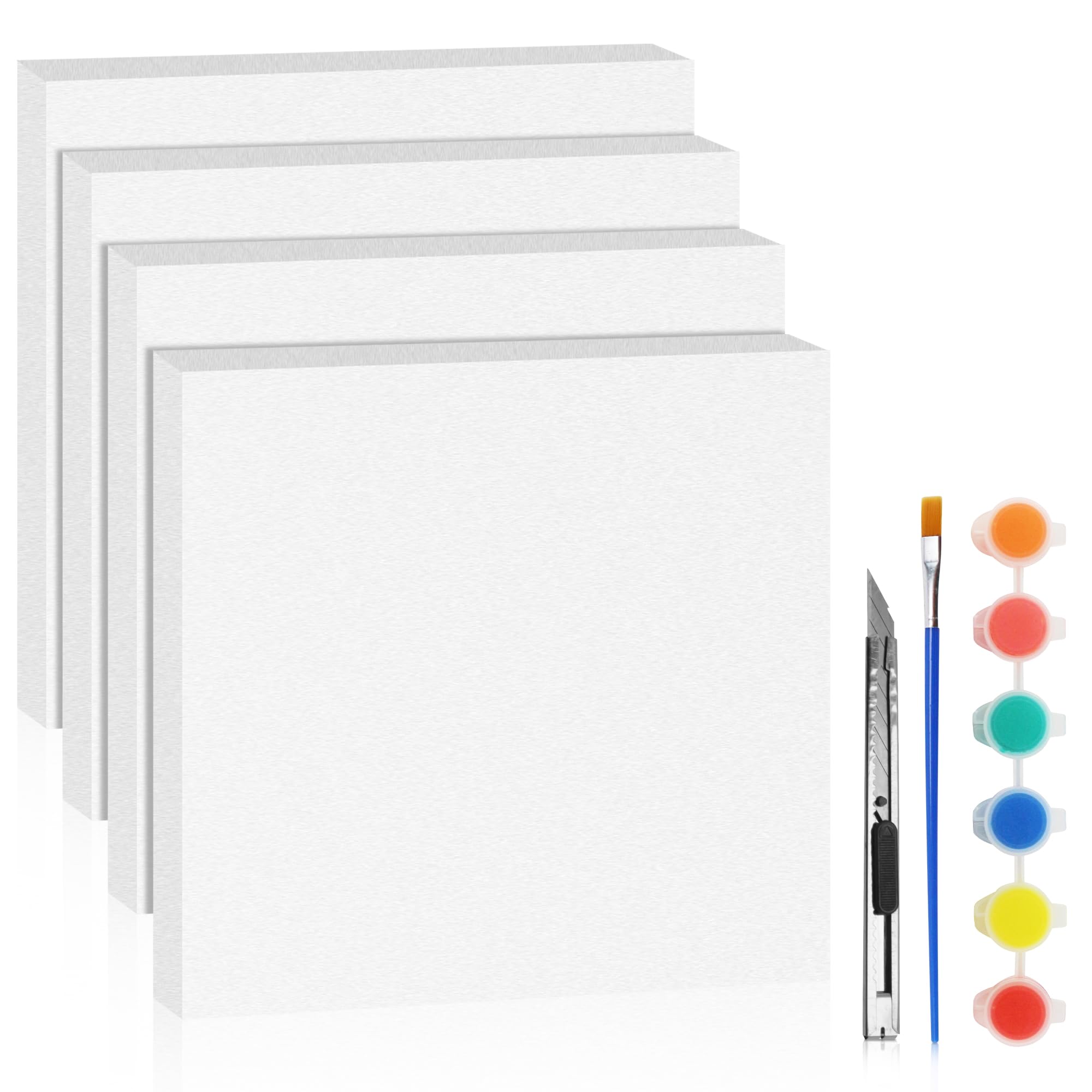 LuckyFoam White 4 Pack 12x12x1 inch Foam Sheets