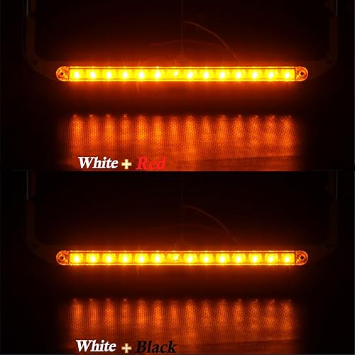 Miniatura 5 de Par de bisel de faros delanteros cromados con tira de luz LED ámbar de 12 pulgadas de repuesto para Kenworth T400 T600 T800 W900B W900L Peterbilt