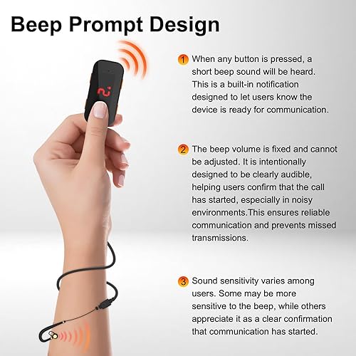 Miniatura 7 de Paquete de 3 mini walkie talkies, radio bidireccional impermeable con auriculares para exteriores, restaurantes, senderismo, béisbol, hospital, 3