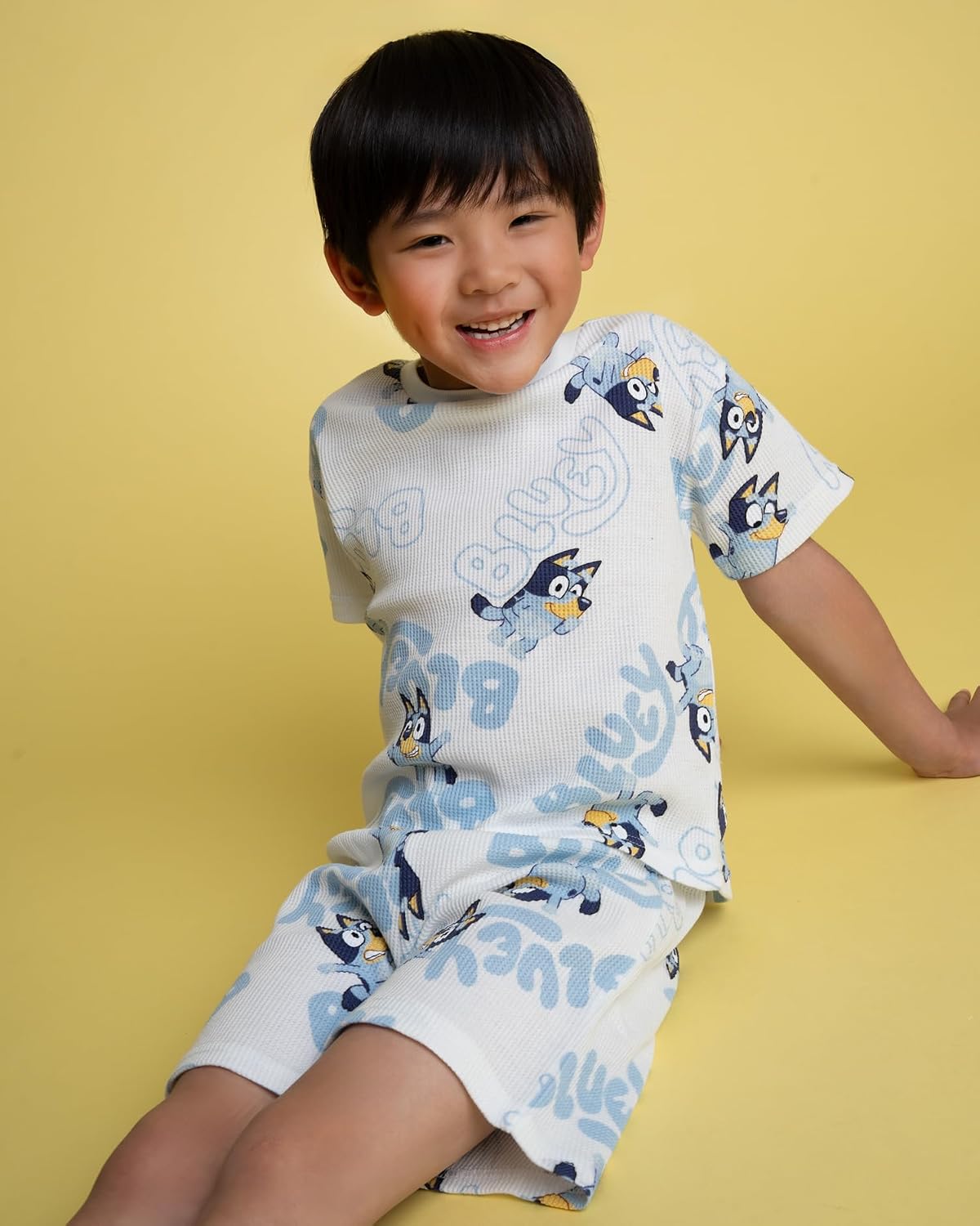 Bluey Waffle T-Shirt & Shorts Set Infant to Little Kid Sizes (12 Months - 7-8)