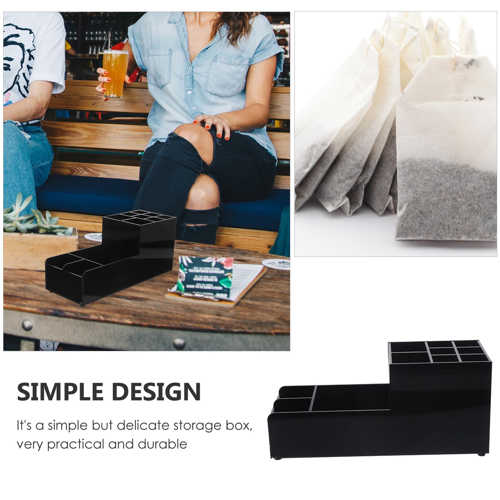 Homoyoyo Organizer Da Bar 11 Scomparti in Resistente Porta Condimenti Porta e Tovaglioli Per Forniture Bar Ristoranti e Tavolino Da Caffè, Accessorio Compatto Per Casa e Locali Professionali